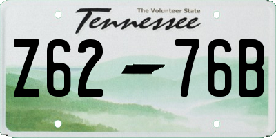 TN license plate Z6276B