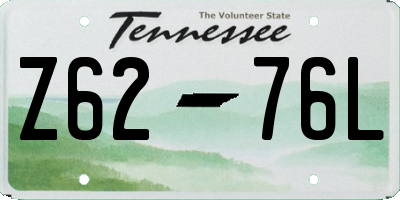 TN license plate Z6276L