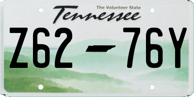 TN license plate Z6276Y