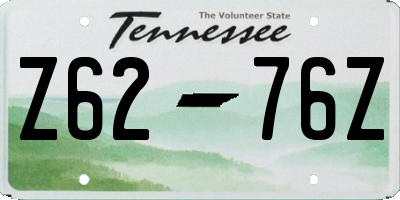 TN license plate Z6276Z