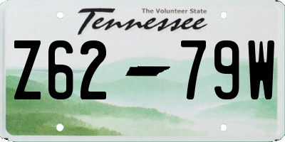 TN license plate Z6279W