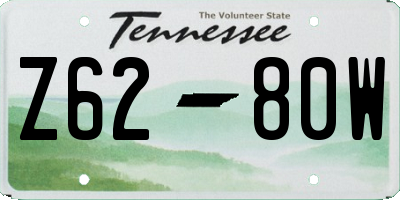 TN license plate Z6280W