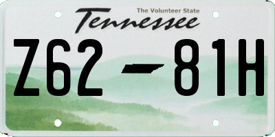 TN license plate Z6281H