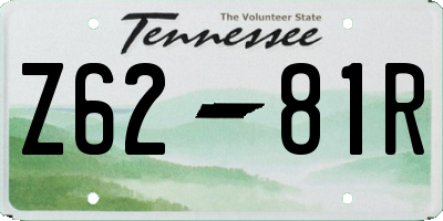 TN license plate Z6281R