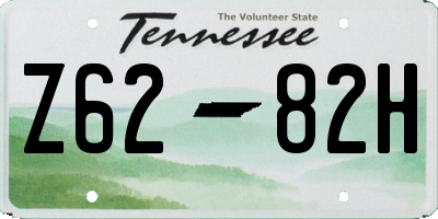 TN license plate Z6282H