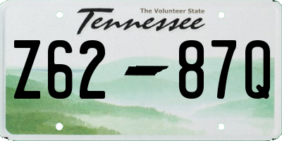 TN license plate Z6287Q