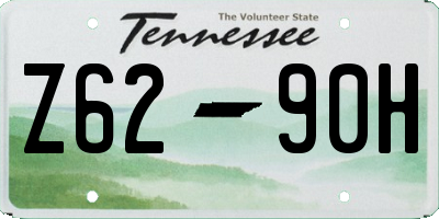 TN license plate Z6290H