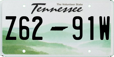TN license plate Z6291W