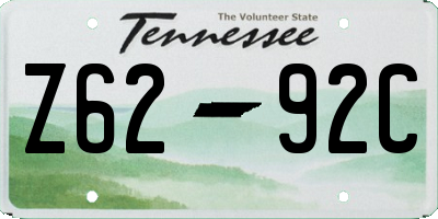 TN license plate Z6292C