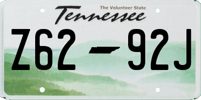 TN license plate Z6292J