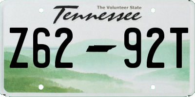 TN license plate Z6292T