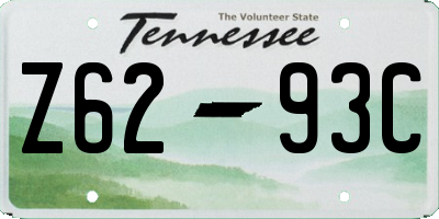 TN license plate Z6293C