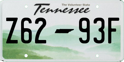 TN license plate Z6293F