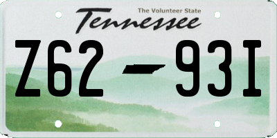 TN license plate Z6293I