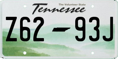 TN license plate Z6293J