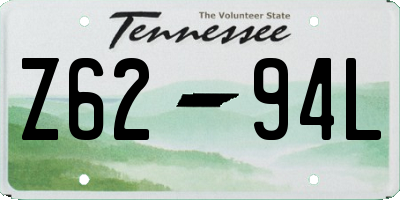 TN license plate Z6294L