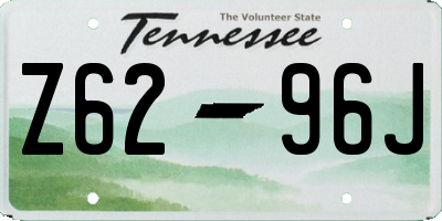 TN license plate Z6296J