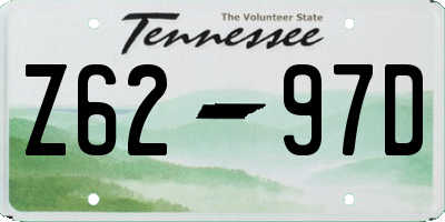 TN license plate Z6297D