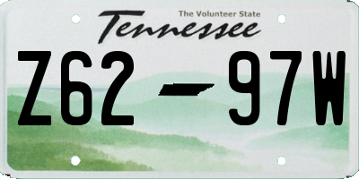 TN license plate Z6297W