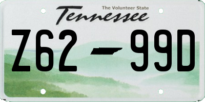 TN license plate Z6299D