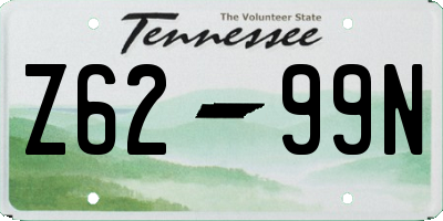 TN license plate Z6299N