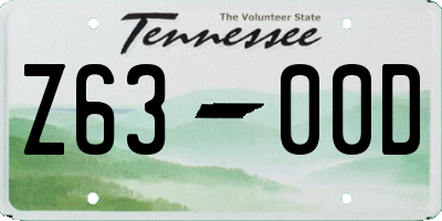 TN license plate Z6300D