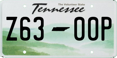 TN license plate Z6300P