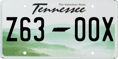 TN license plate Z6300X