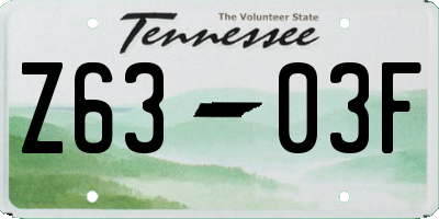 TN license plate Z6303F