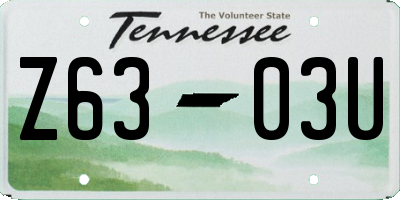 TN license plate Z6303U
