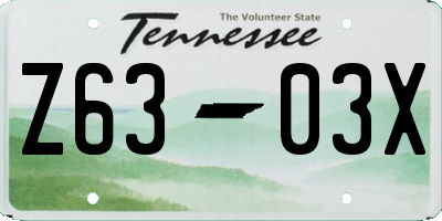 TN license plate Z6303X