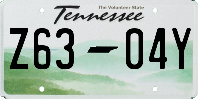 TN license plate Z6304Y