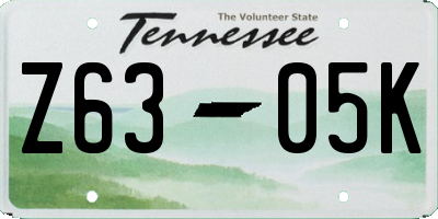 TN license plate Z6305K