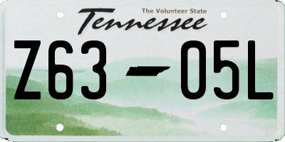 TN license plate Z6305L