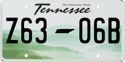TN license plate Z6306B