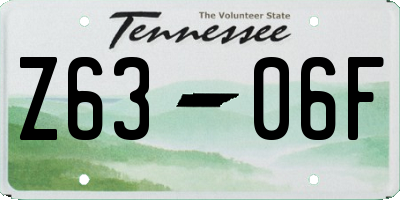 TN license plate Z6306F