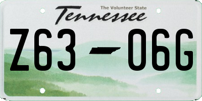 TN license plate Z6306G