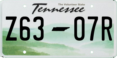 TN license plate Z6307R
