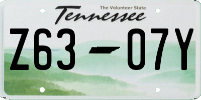 TN license plate Z6307Y