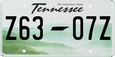 TN license plate Z6307Z