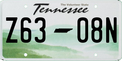 TN license plate Z6308N