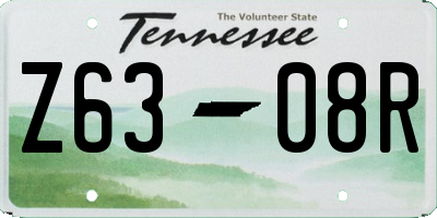 TN license plate Z6308R
