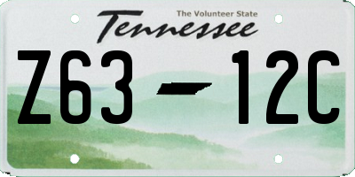 TN license plate Z6312C