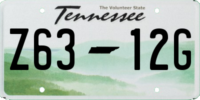 TN license plate Z6312G