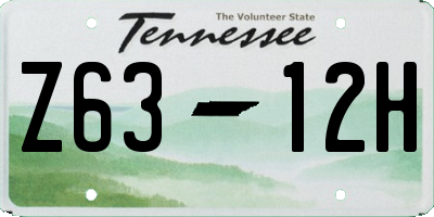TN license plate Z6312H