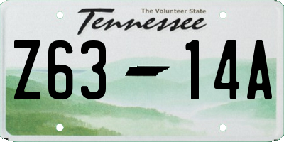 TN license plate Z6314A