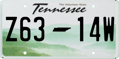TN license plate Z6314W