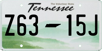 TN license plate Z6315J