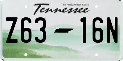 TN license plate Z6316N