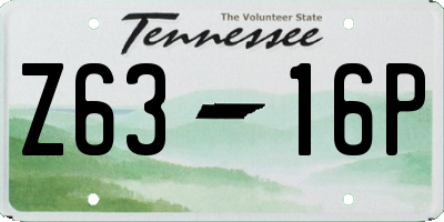 TN license plate Z6316P